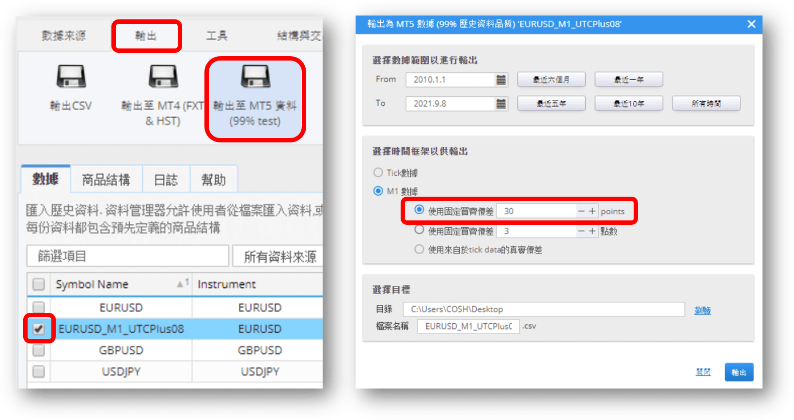 MT5歷史價格 QDM8